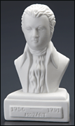 Authentic Mozart Composer Statuette, White Porcelain 5" High