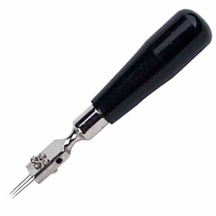 Piano Hammer Voicing Tool 3 Needle with Plastic Handle, Straight Head