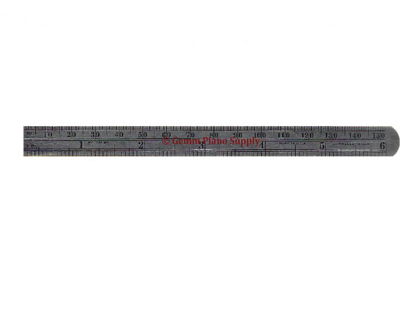 Piano 6" Stainless Steel Ruler (millimeters and 16ths)