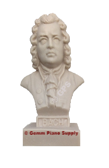 Authentic Bach Composer Statuette, 5"- 5-1/2" High