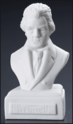 Authentic Beethoven Composer Statuette, White Porcelain 5" High