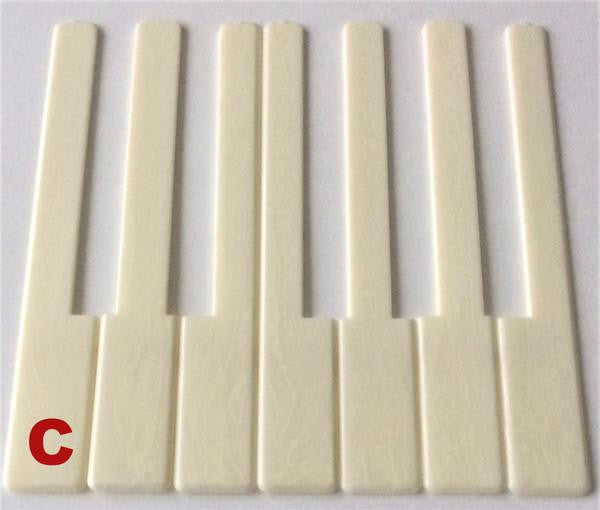 Piano Keytop Simulated Satin Ivory 6" Length, 1-15/16" Short Head - Individual Replacement Key