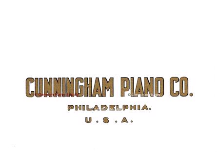 Cunningham Piano Fallboard Decal