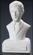 Authentic Debussy Composer Statuette, White Porcelain 5" High