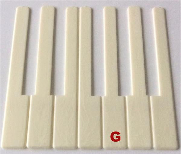 Piano Keytop Simulated Satin Ivory 6" Length, 1-15/16" Short Head - Individual Replacement Key