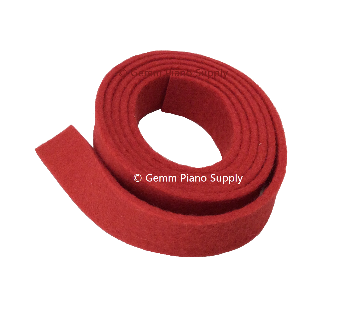 Piano Spring Rail Felt, Red, 13/16" Wide