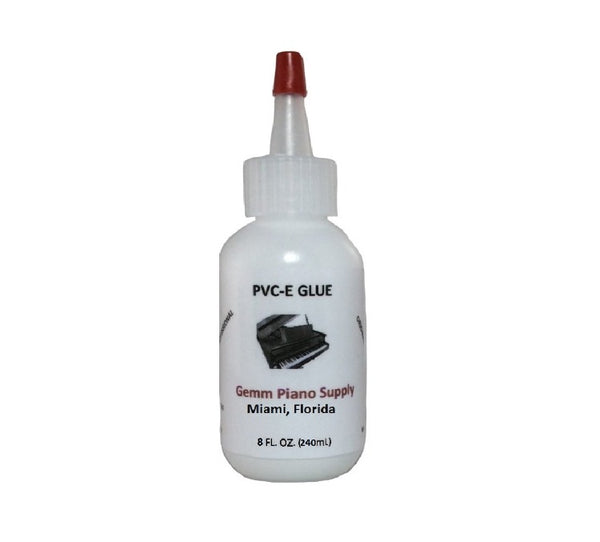 GEMM Piano PVC-E Glue 8 oz - Excellent Adhesive for Piano Keytops, Felts or Leather Material