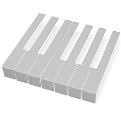 German Piano Keytops with Fronts, 50MM Head, White