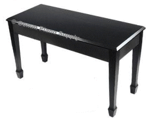 Upright Piano Bench Ebony Wood Top