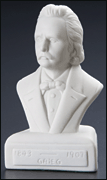 Authentic Grieg Composer Statuette, White Porcelain 5" High