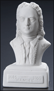 Authentic Handel Composer Statuette, White Porcelain 5" High