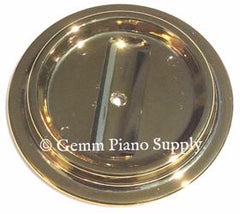 Lucite Piano Caster Cups, Brass Finish Set of 3
