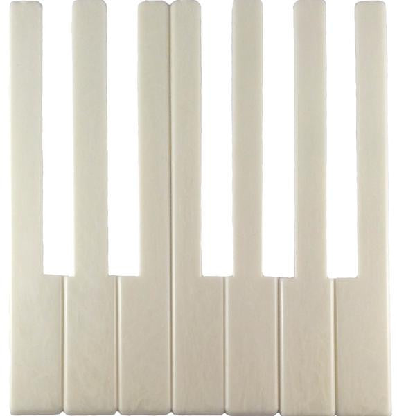 Piano Keytops Simulated Satin Ivory 6" Length, 1-15/16" Short Head (1 Octave)