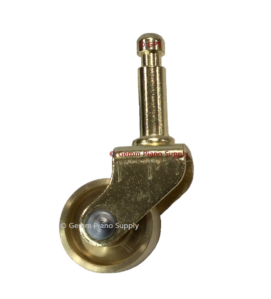 Upright Piano Brass Caster Wheel 1-3/8" Dia. with Socket