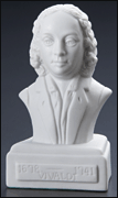 Authentic Vivaldi Composer Statuette, White Porcelain 5" High
