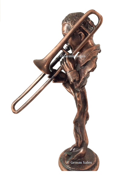 Waterfront Park, Portland Oregon Blues Festival Bronze Figurine, Trombone Player