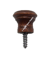 Piano Wood Desk Knob with Large Screw End, Brown Mahogany