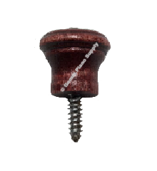 Piano Wood Desk Knob with Large Screw End, Red Mahogany