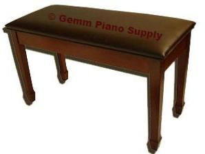 Upright Piano Bench Upholstered Top High Polish Finish