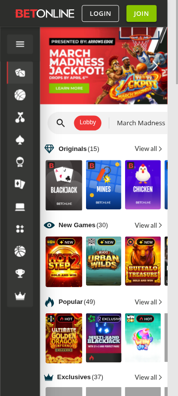 BetOnline mobile screenshot